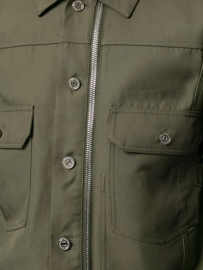 Shop Wooyoungmi Button Bomber Style Jacket In Green