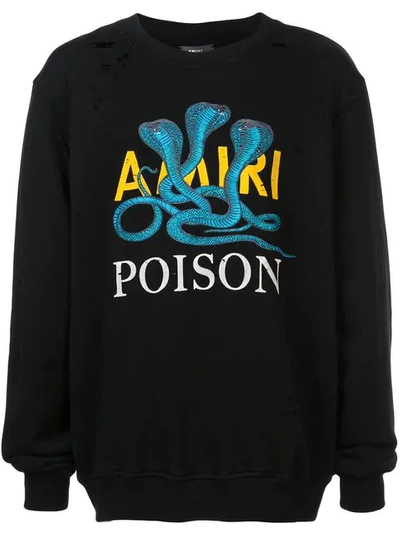 Shop Amiri Poison Print Sweatshirt In Black