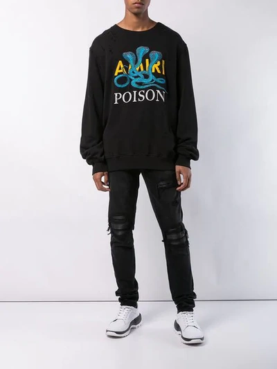 Shop Amiri Poison Print Sweatshirt In Black