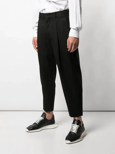 Shop Comme Des Garçons Homme Deux Wide Leg Trousers In Black