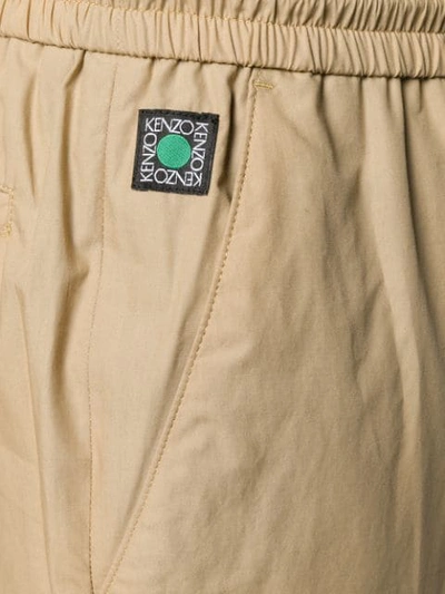 Shop Kenzo Cropped Tapered Trousers In Neutrals
