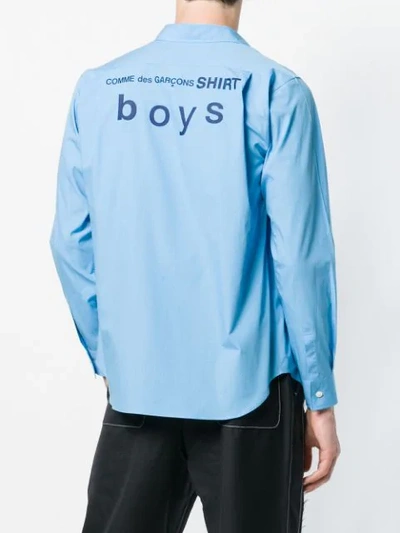 Shop Comme Des Garçons Shirt Boys Back-print Shirt - Blue