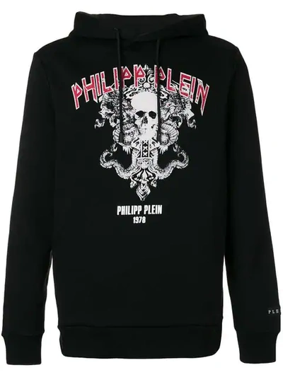 Shop Philipp Plein Times Hoodie In Black