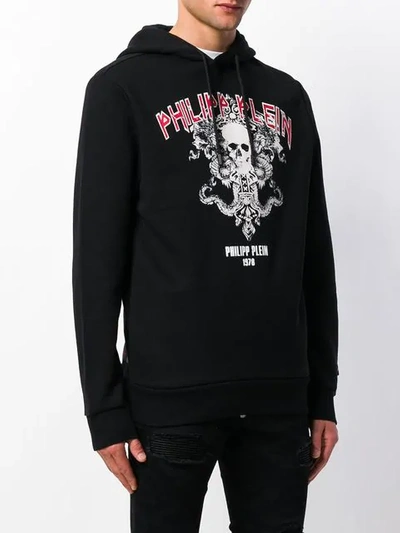 Shop Philipp Plein Times Hoodie In Black