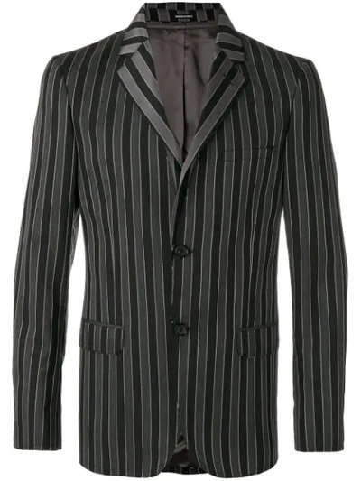 Shop Alexander Mcqueen Striped Blazer In Grey