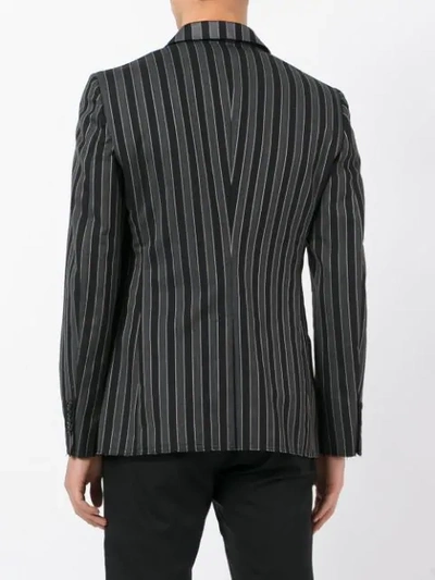 Shop Alexander Mcqueen Striped Blazer In Grey