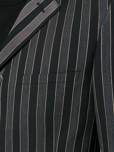 Shop Alexander Mcqueen Striped Blazer In Grey