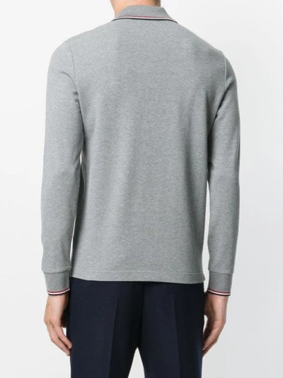 Shop Moncler Poloshirt Mit Langen Ärmeln - Grau In Grey