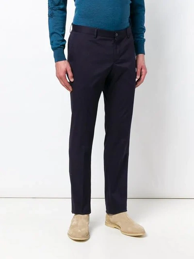 Shop Etro Tailored Straight-leg Trousers In Blue