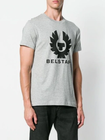 Shop Belstaff Logo Print T In Grey