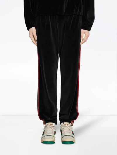 Shop Gucci Chenille Jogging Pant With Patch In Black