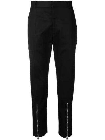 Shop Alexander Mcqueen Zip Front Trousers In Black