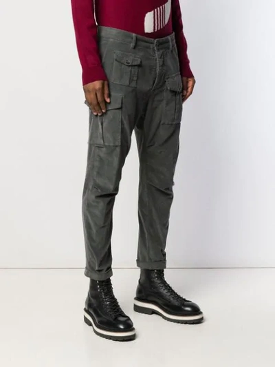 Shop Dsquared2 Corduroy Tapered Trousers In Grey