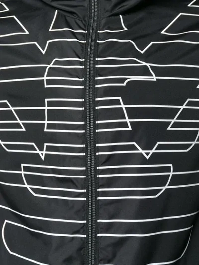 Shop Emporio Armani Monogram Print Bomber Jacket In Black