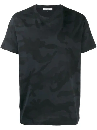 Shop Valentino A Camouflage Print T-shirt In Black