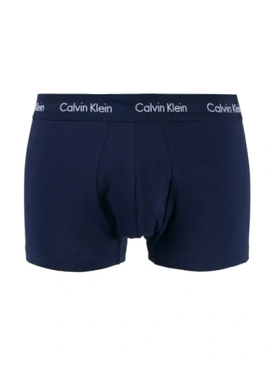 Shop Calvin Klein Low-rise Trunks - 3 Pack - Blue