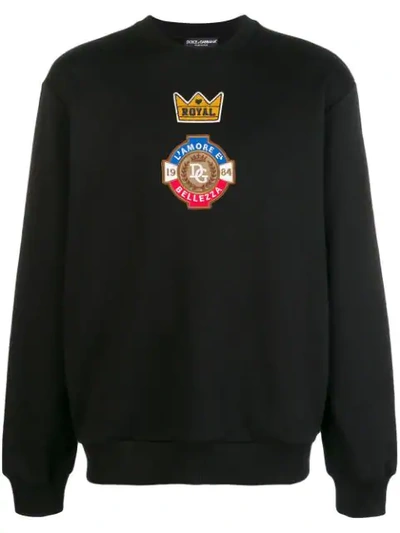 Shop Dolce & Gabbana Sweatshirt Mit Patches - Schwarz In Black