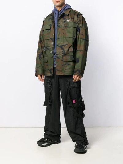 Shop Off-white Camouflage Field Jacket In Green