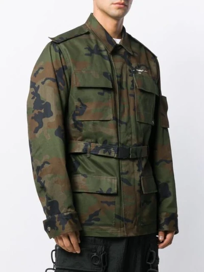 Shop Off-white Camouflage Field Jacket In Green