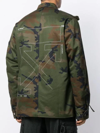 Shop Off-white Camouflage Field Jacket In Green