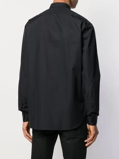 Shop Saint Laurent Manadrin Collar Shirt In Black