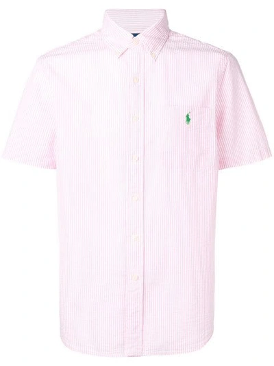 Shop Polo Ralph Lauren Button Down Striped Shirt In Pink