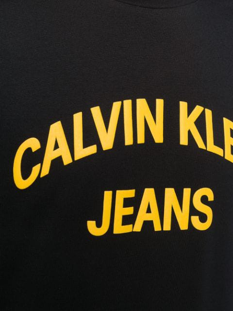 Calvin Klein Jeans Est.1978 Logo Print Crew Neck T In Black | ModeSens