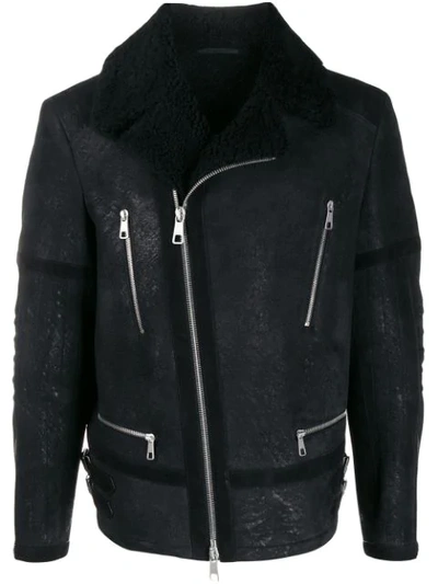 Shop Neil Barrett Zip Detail Jacket In Black