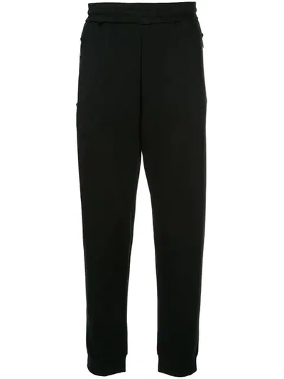 Shop Giorgio Armani Basic Track Trousers In Black