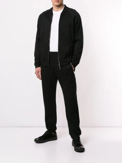 Shop Giorgio Armani Basic Track Trousers In Black