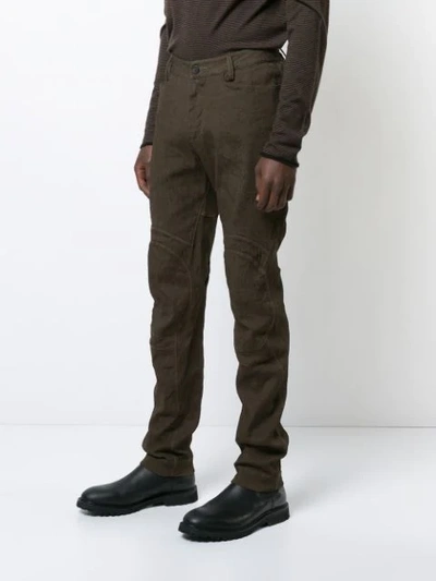Shop Ziggy Chen Straight Leg Trousers In Brown