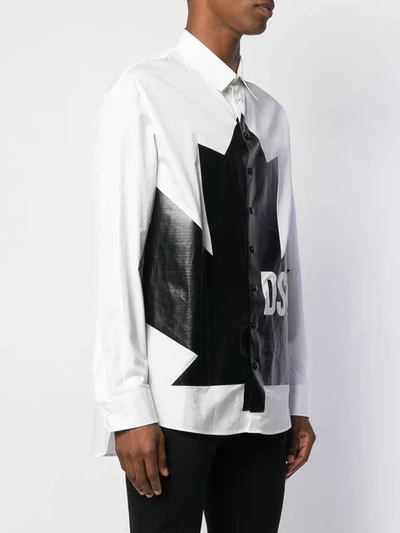 Shop Dsquared2 Leaf Print Shirt In White
