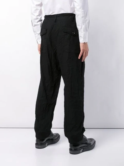 Shop Yohji Yamamoto Wide-leg Trousers In Black