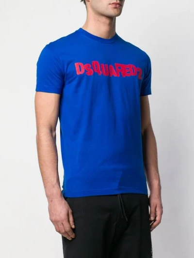 Shop Dsquared2 Logo Print T-shirt In Blue