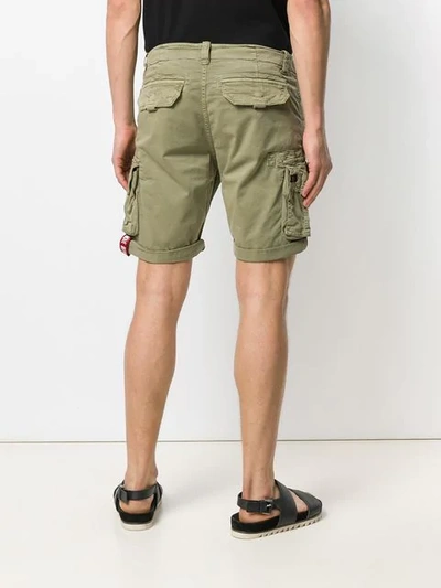 Shop Alpha Industries Slim-fit Cargo Shorts In Green
