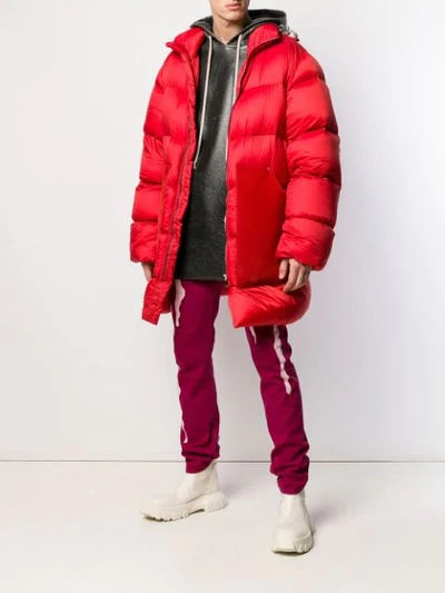 Shop Rick Owens Padded Oversized Coat In Red