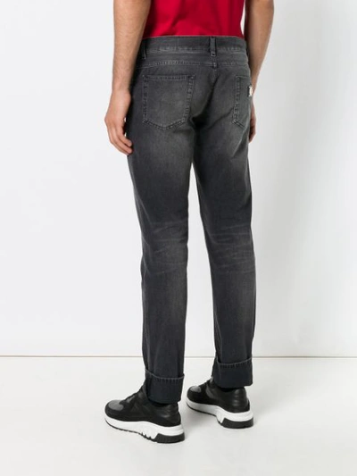 Shop Dolce & Gabbana Slim Faded Jeans In Grey