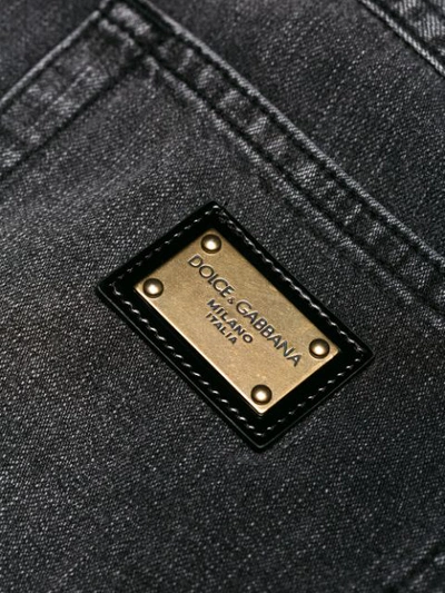 Shop Dolce & Gabbana Slim Faded Jeans In Grey