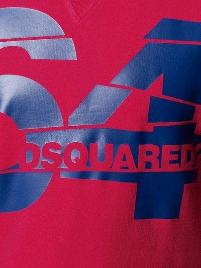 Shop Dsquared2 64 Print Sweatshirt In Red