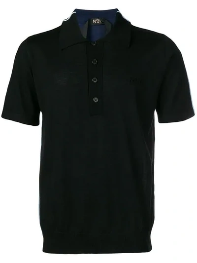Shop N°21 Knitted Polo Shirt In Black