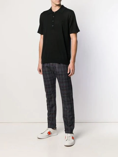 Shop N°21 Knitted Polo Shirt In Black