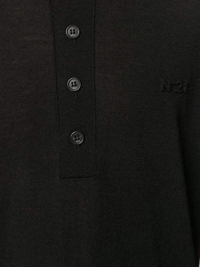 Shop N°21 Knitted Polo Shirt In Black