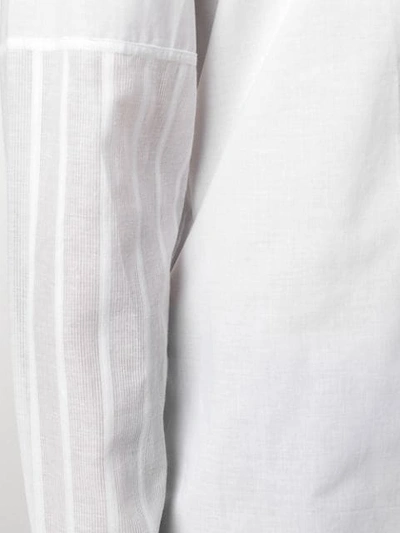 Shop Ann Demeulemeester Striped Sleeves Shirt In White