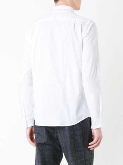 Shop Taakk Studded Neck Shirt In White
