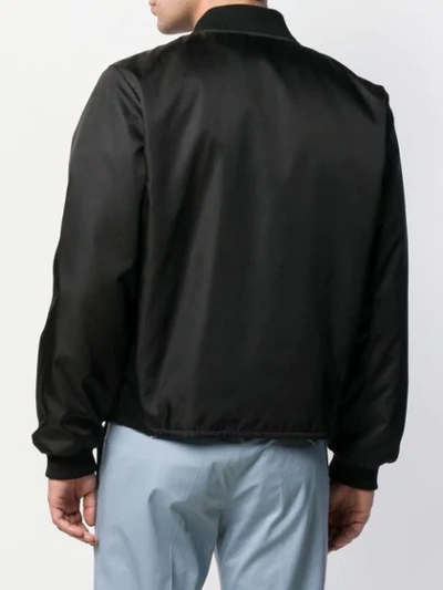 Shop Prada Zipped-up Bomber Jacket In Black