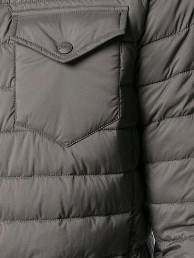 Shop Herno Quilted Shirt Jacket In Grey