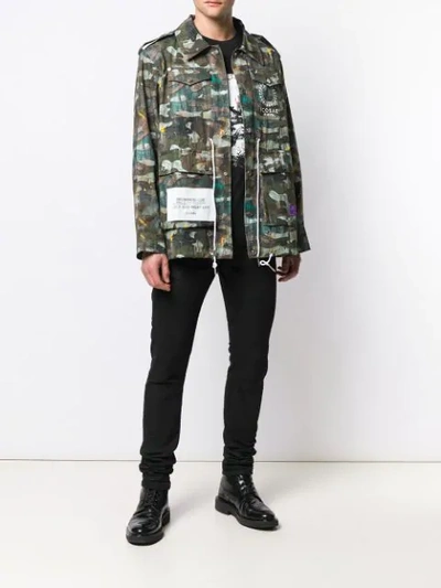 Shop Icosae Casual Camo Jacket In Green