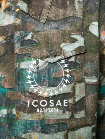 Shop Icosae Casual Camo Jacket In Green