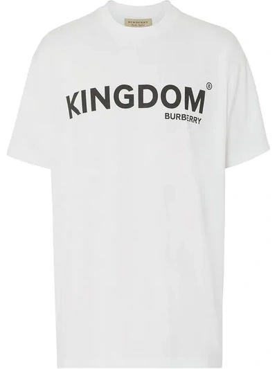 Shop Burberry Kingdom Print Cotton T-shirt In White
