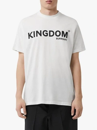 Shop Burberry Kingdom Print Cotton T-shirt In White